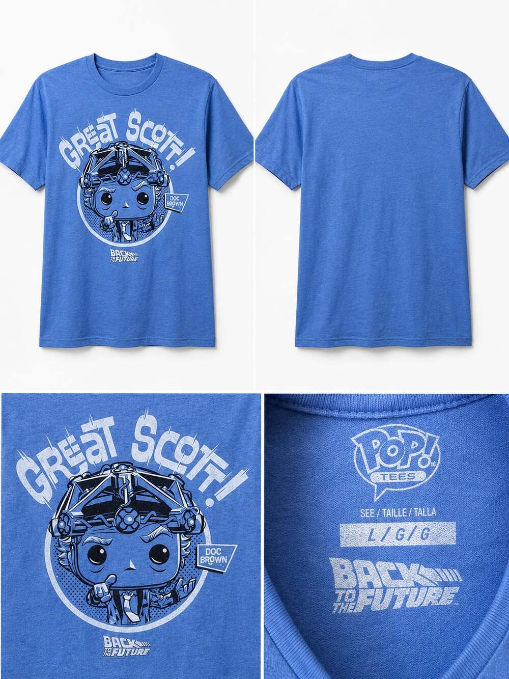 Funko Pop! & Tee Back to the Future Doc Brown "Great Scott!" Blue T-Shirt